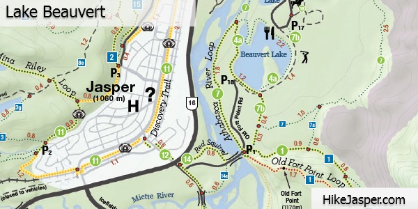 Lake Beauvert Loop Trail Map